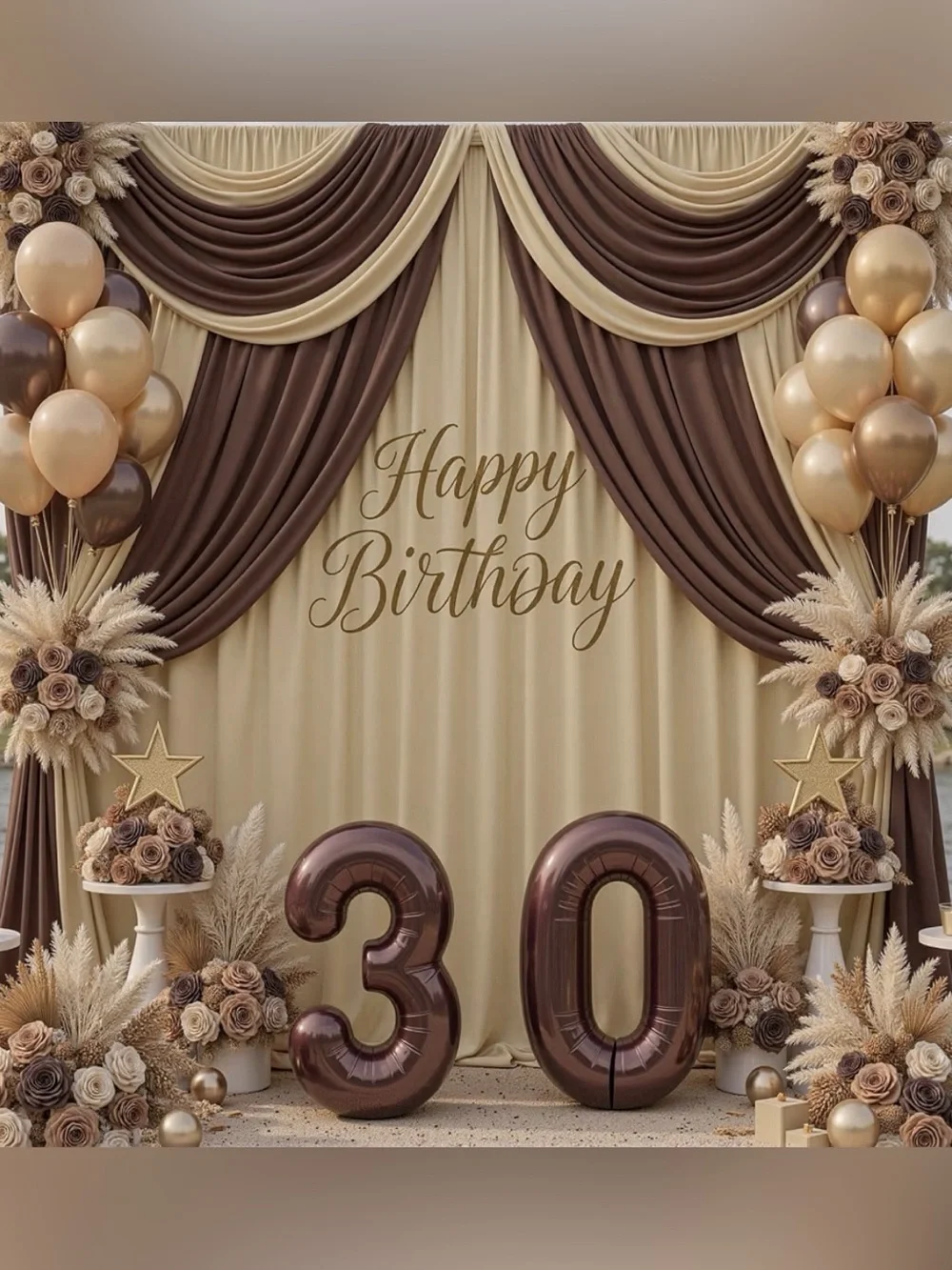 2 (set of 2) Cream, 1 (set of 2) Champagne 5’x10’ Draped Panels Event Backdrop